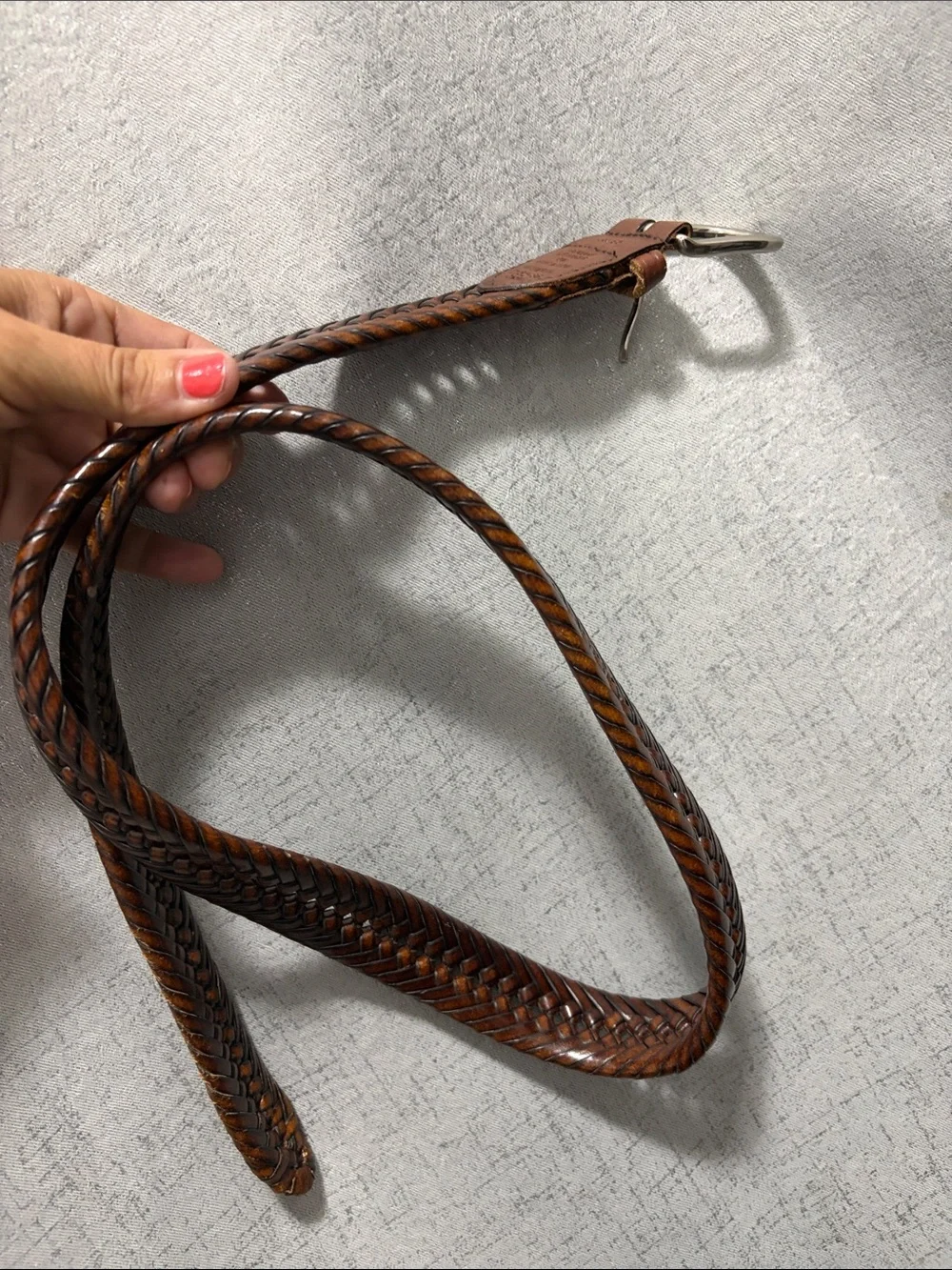 Braided Brown Leather Belt